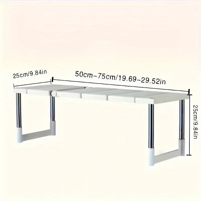 Adjustable Stainless Steel Under-Sink Organiser for Kitchen & Bathroom